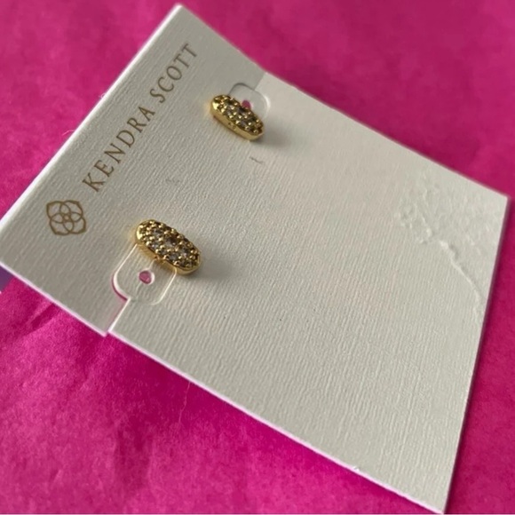 Kendra Scott GRAYSON 14K GOLD PLATE STUD EARRINGS - Picture 4 of 4